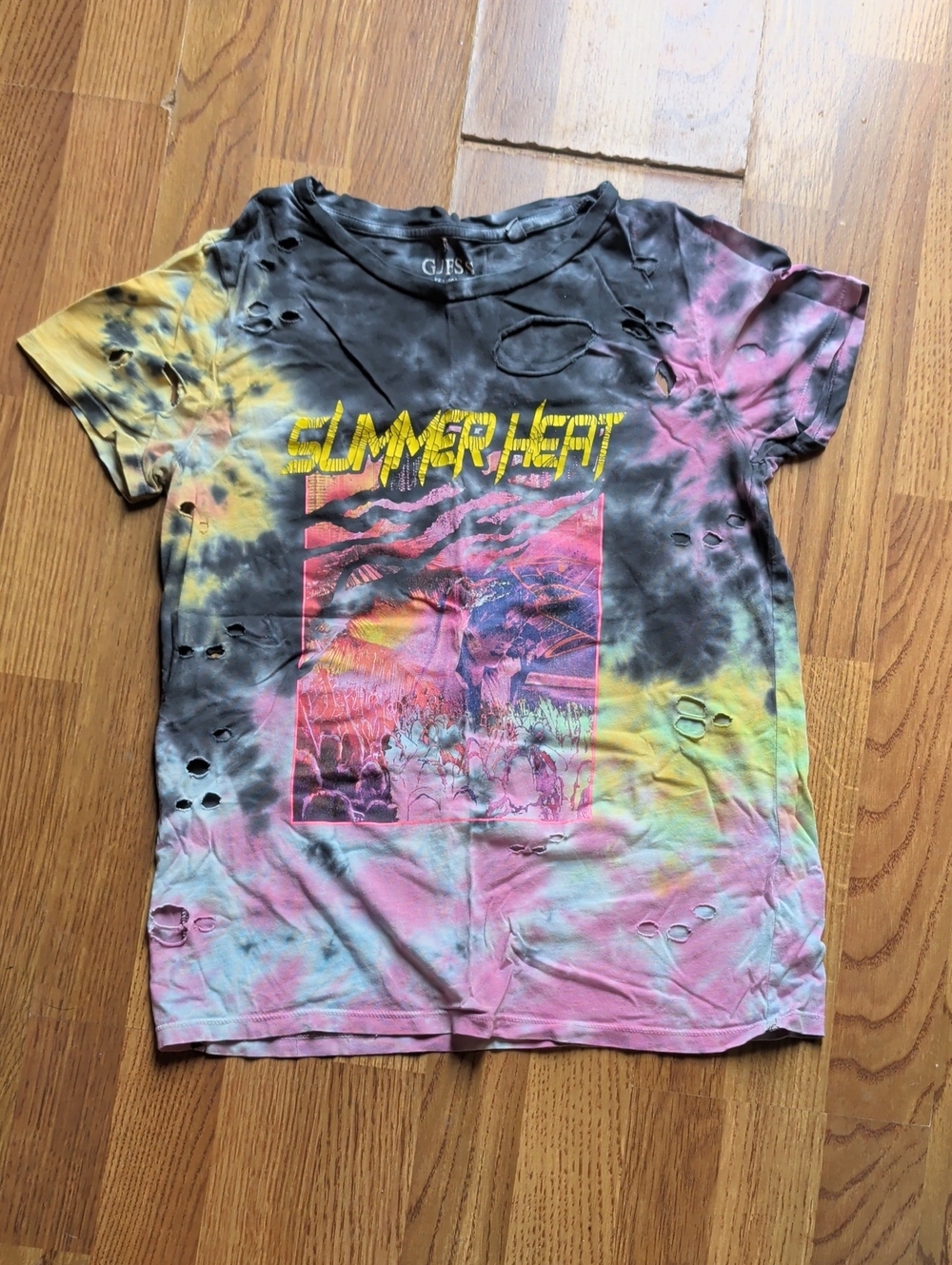 Tie-Dye 'Summer Heat' Graphic- Pink, Yellow, Black